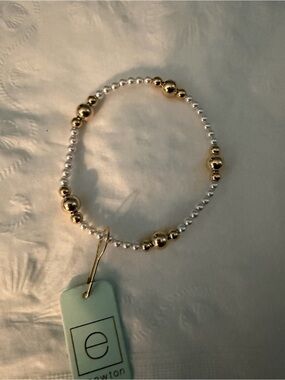 ENewton Gold & Silver Beaded stretch Bracelet Two-Tone Elegant bracelet NWT